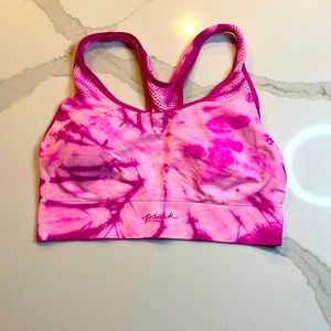Pink sports bra